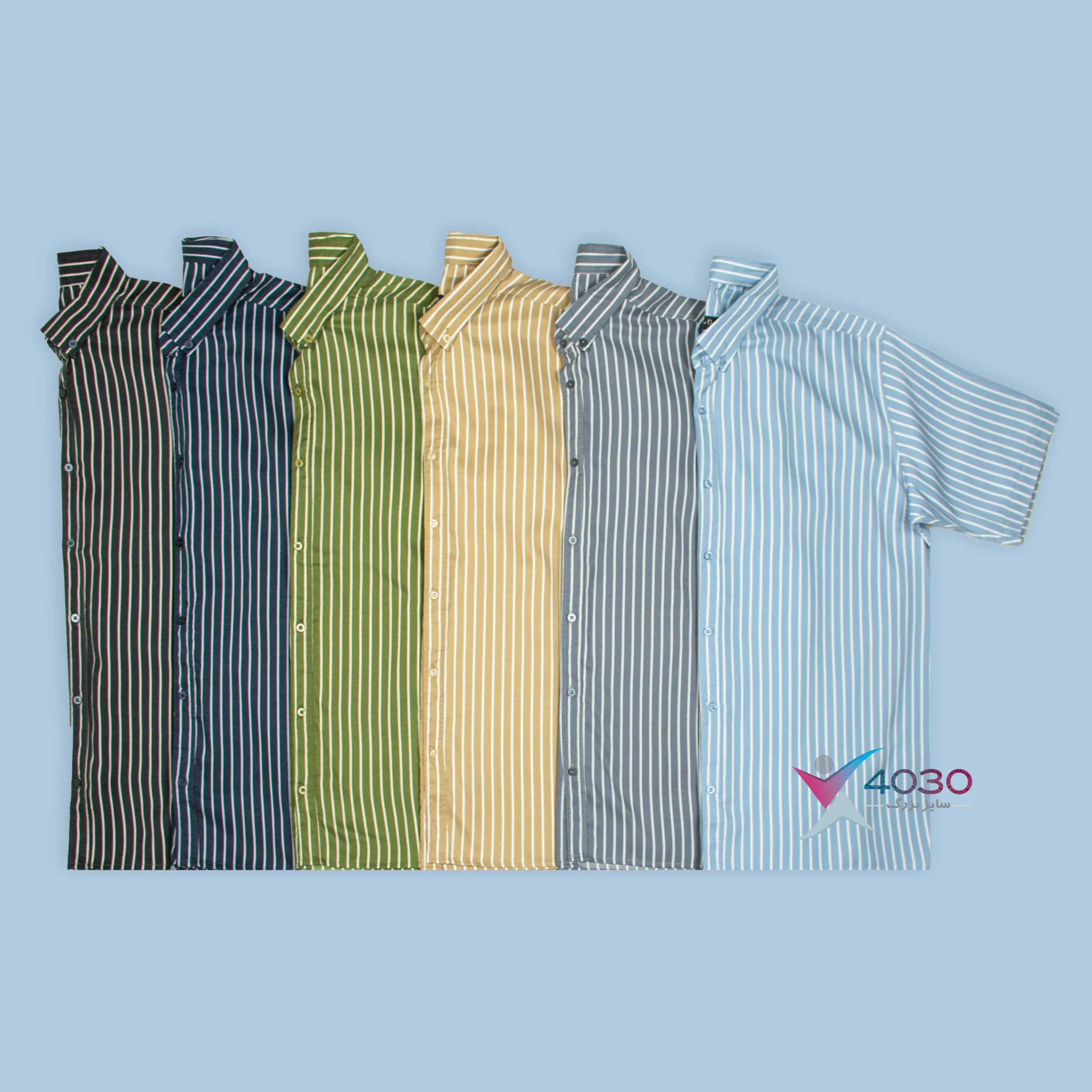 پیراهن آستین کوتاه PINSTRIPES سایز بزرگ مردانه ( 2789 )