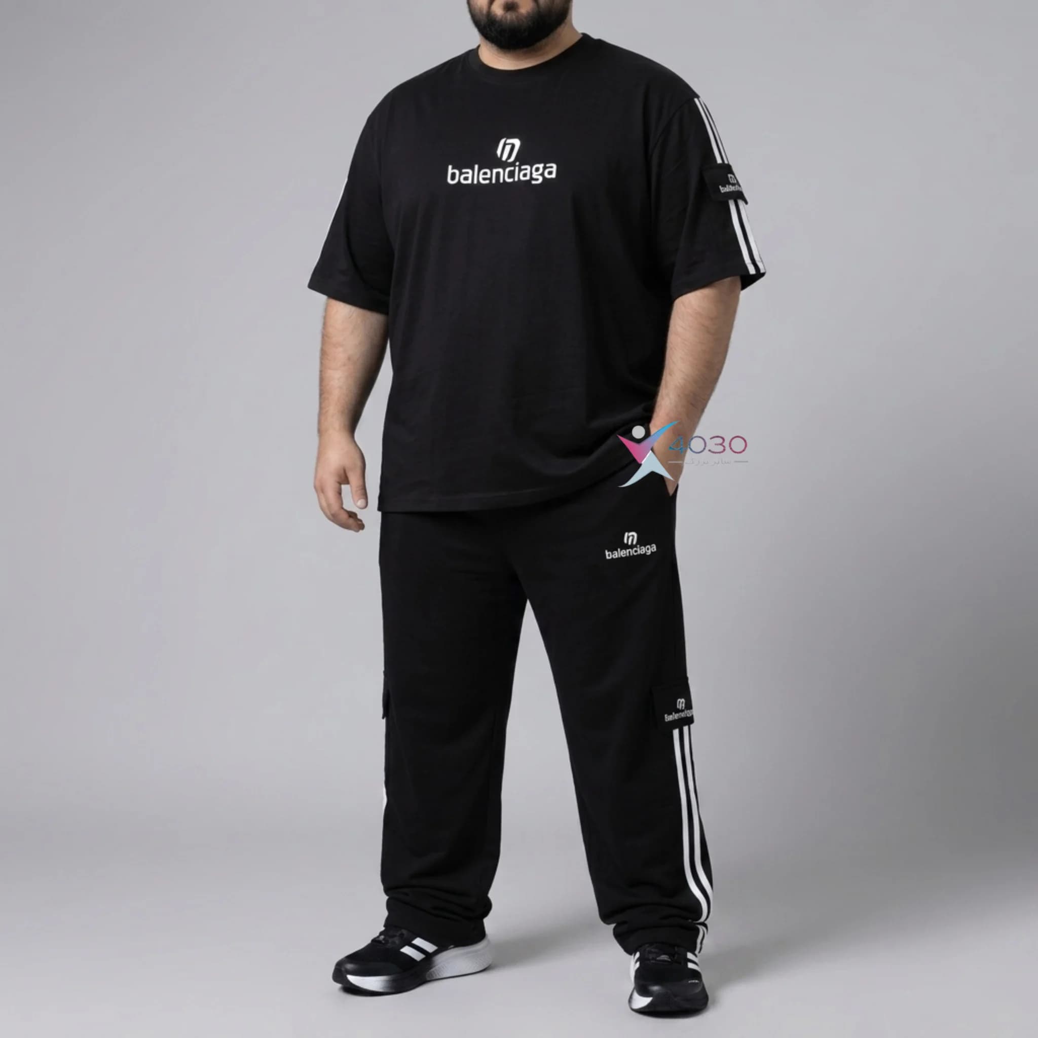 ست تیشرت و شلوار BALENCIAGA سایز بزرگ مردانه ( 8336 )