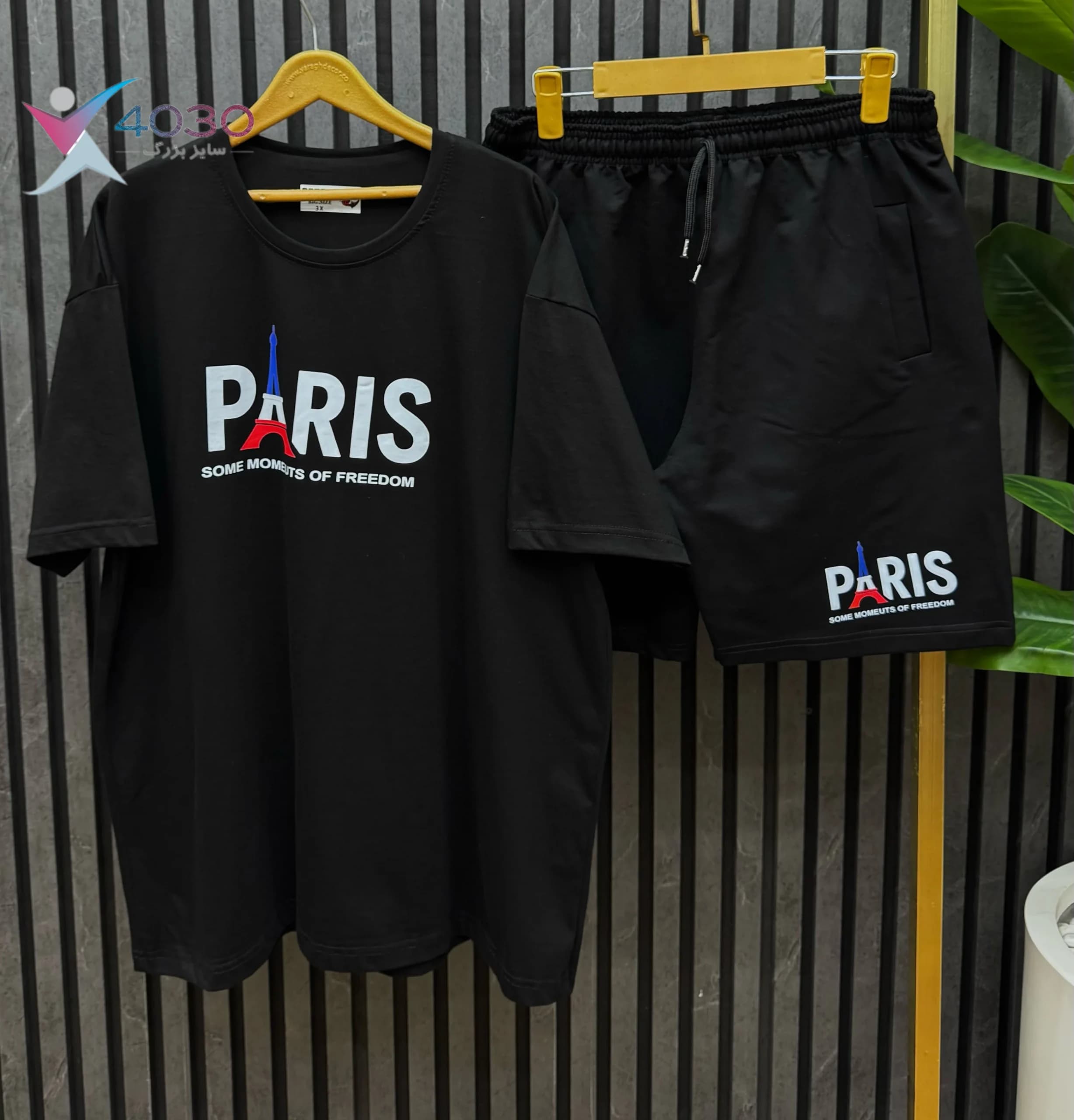 ست تیشرت و شلوارک PARIS سایز بزرگ مردانه ( 8347 ) — تصویر ۶