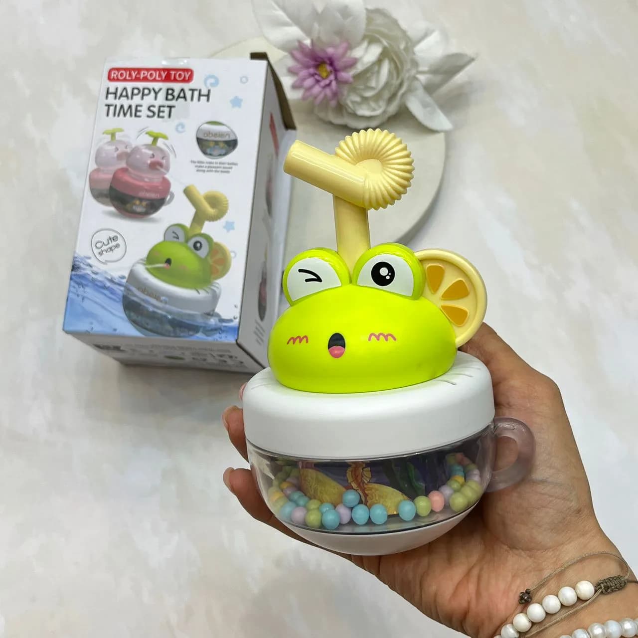 اسباب بازی حمام کودک مدل قورباغه آبپاش RolyPoly Toy — تصویر ۲