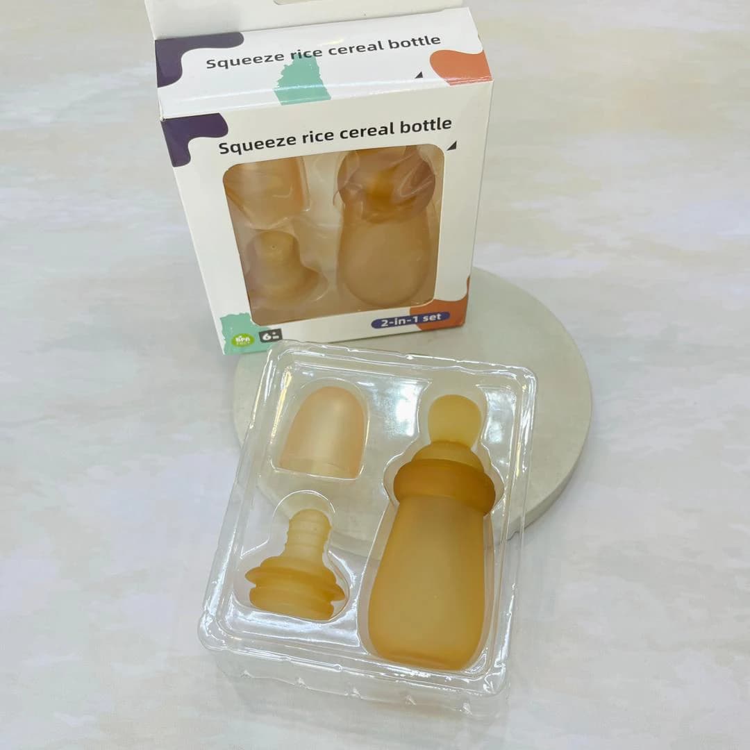ست سرلاک خوری و میوه خوری تمام سیلیکونی نوزاد Rice Cereal Bottle