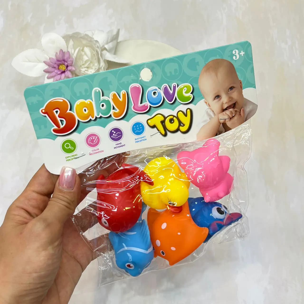 پوپت حمام کودک صدادار نمو ۶ عددی Baby love Toy — تصویر ۲