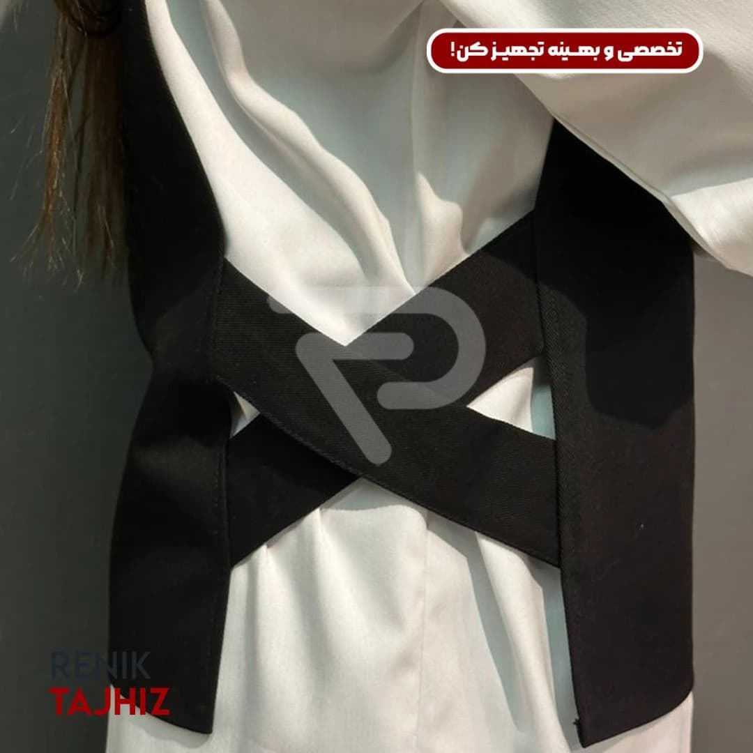 وست طرح جلو بسته پارچه کتان مشکی Renik — تصویر ۴