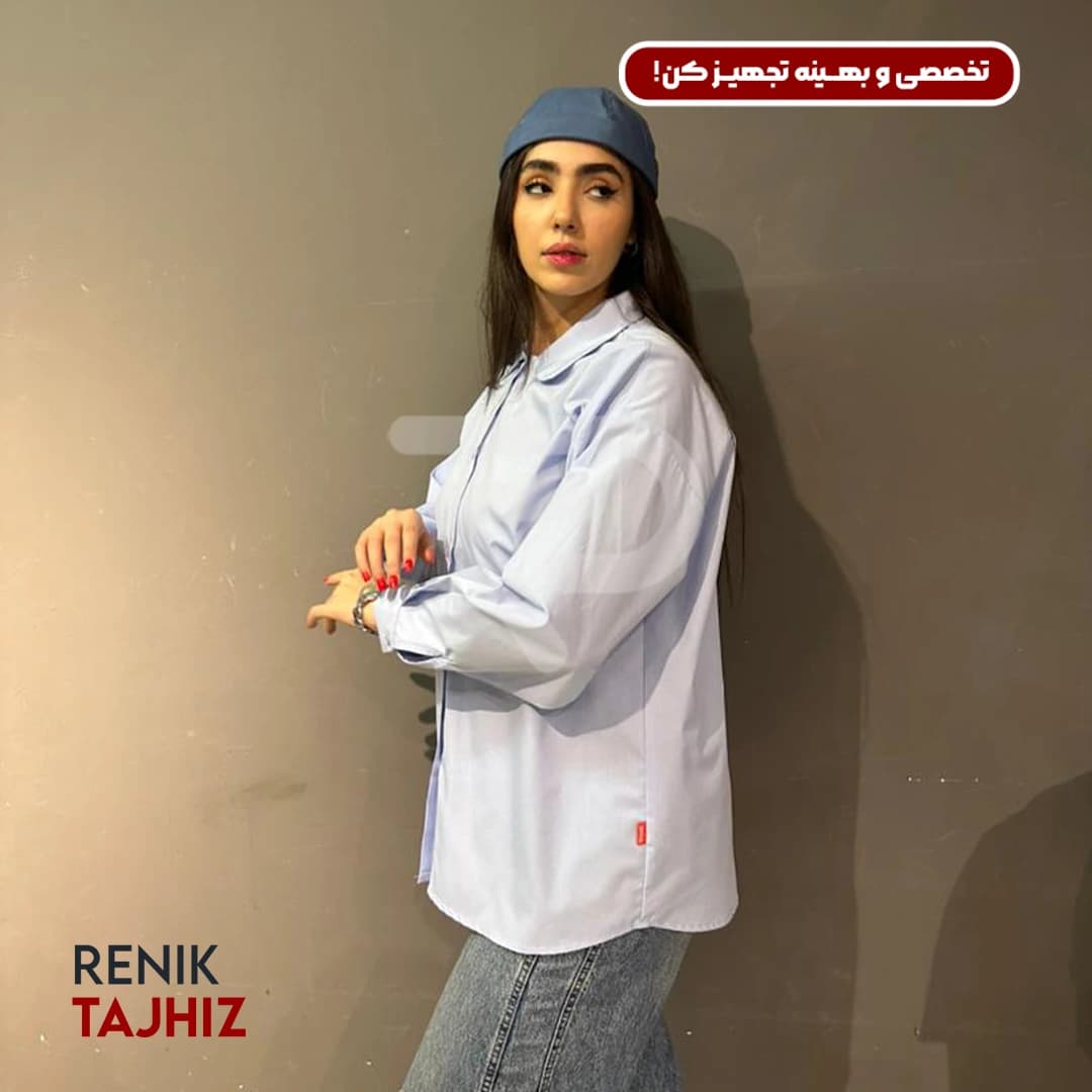 شومیز یقه peter pan فری سایز آبی 1034 RENIK — تصویر ۲