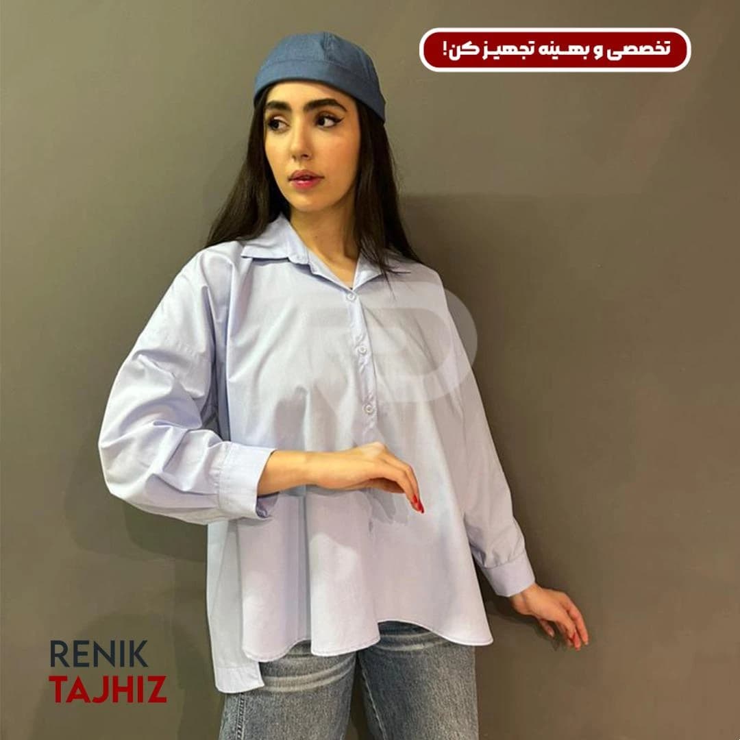 شومیز طرح اسکاتلندی فری سایز آبی 1034 RENIK