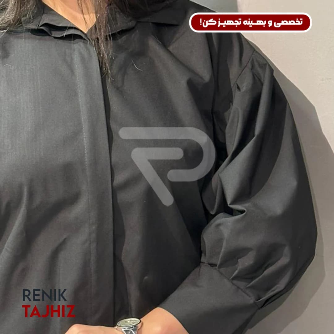 شومیز آستین پلیسه فری سایز مشکی RENIK — تصویر ۴