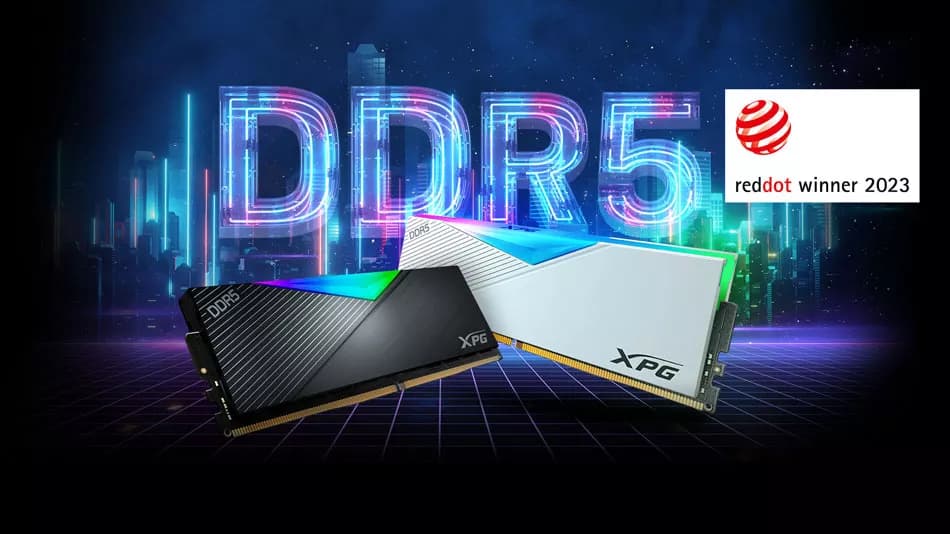رم کامپیوتر DDR5 دو کاناله 5200 مگاهرتز CL38 ای دیتا ایکس پی جی مدل LANCER RGB WHITE DRAM MODULE