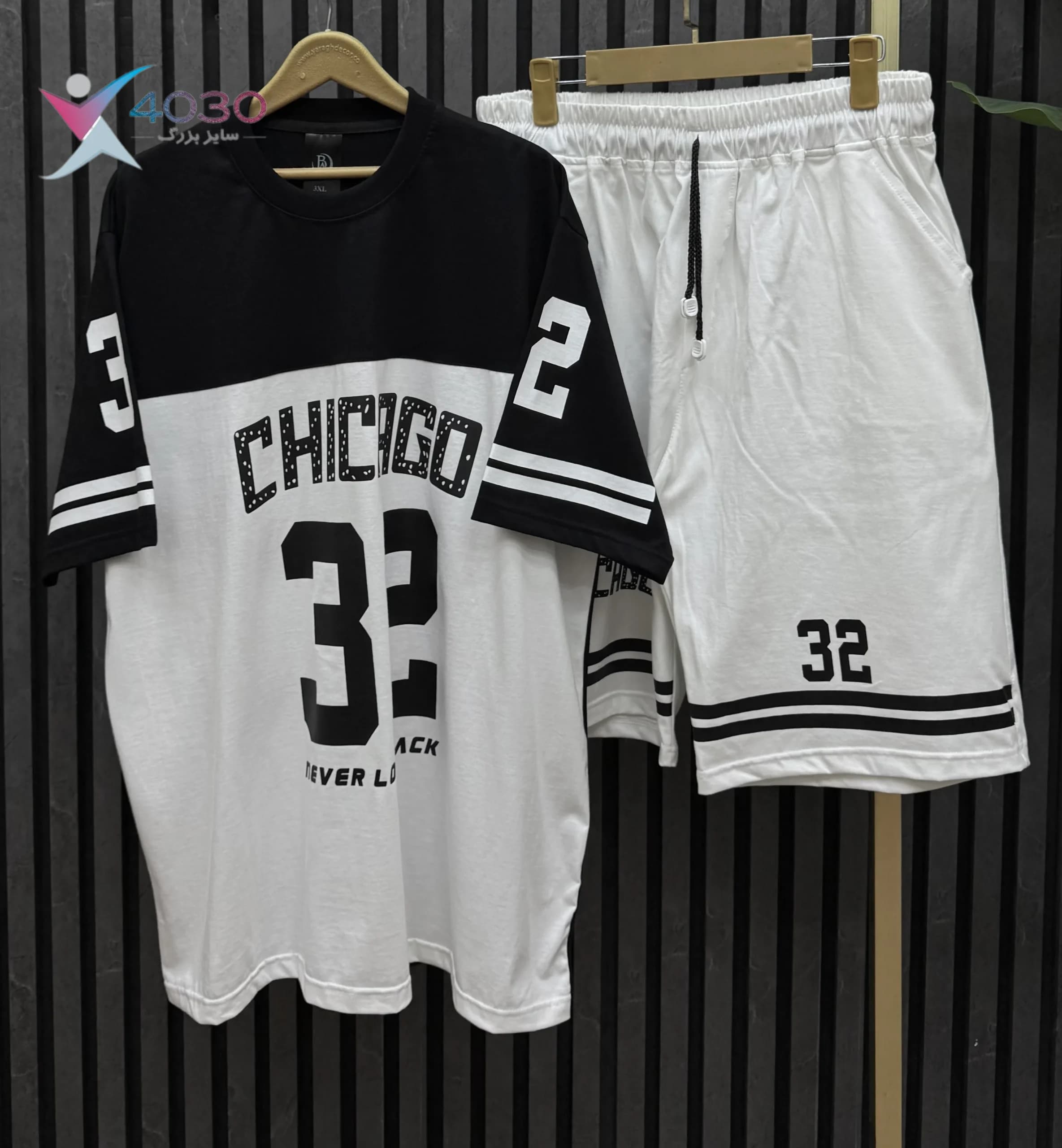 ست تیشرت و شلوارک CHICAGO 32 سایز بزرگ مردانه ( 8335 ) — تصویر ۶