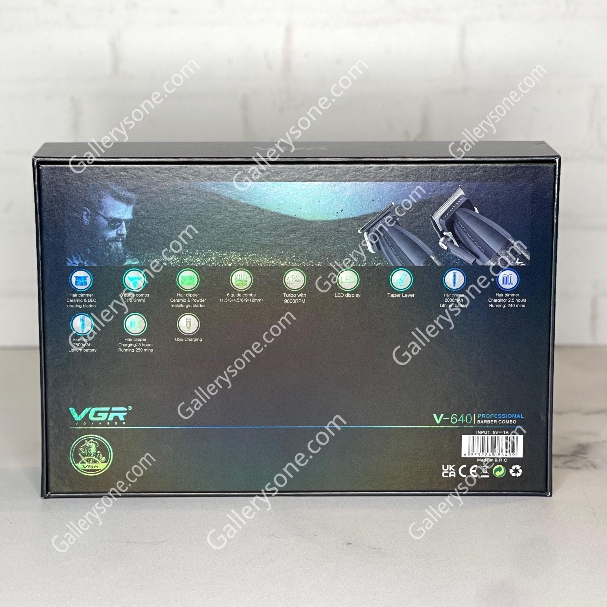 ست دوقلو ماشین اصلاح VGR مدل V-640 | کلیپر و خط زن شارژی — تصویر ۴