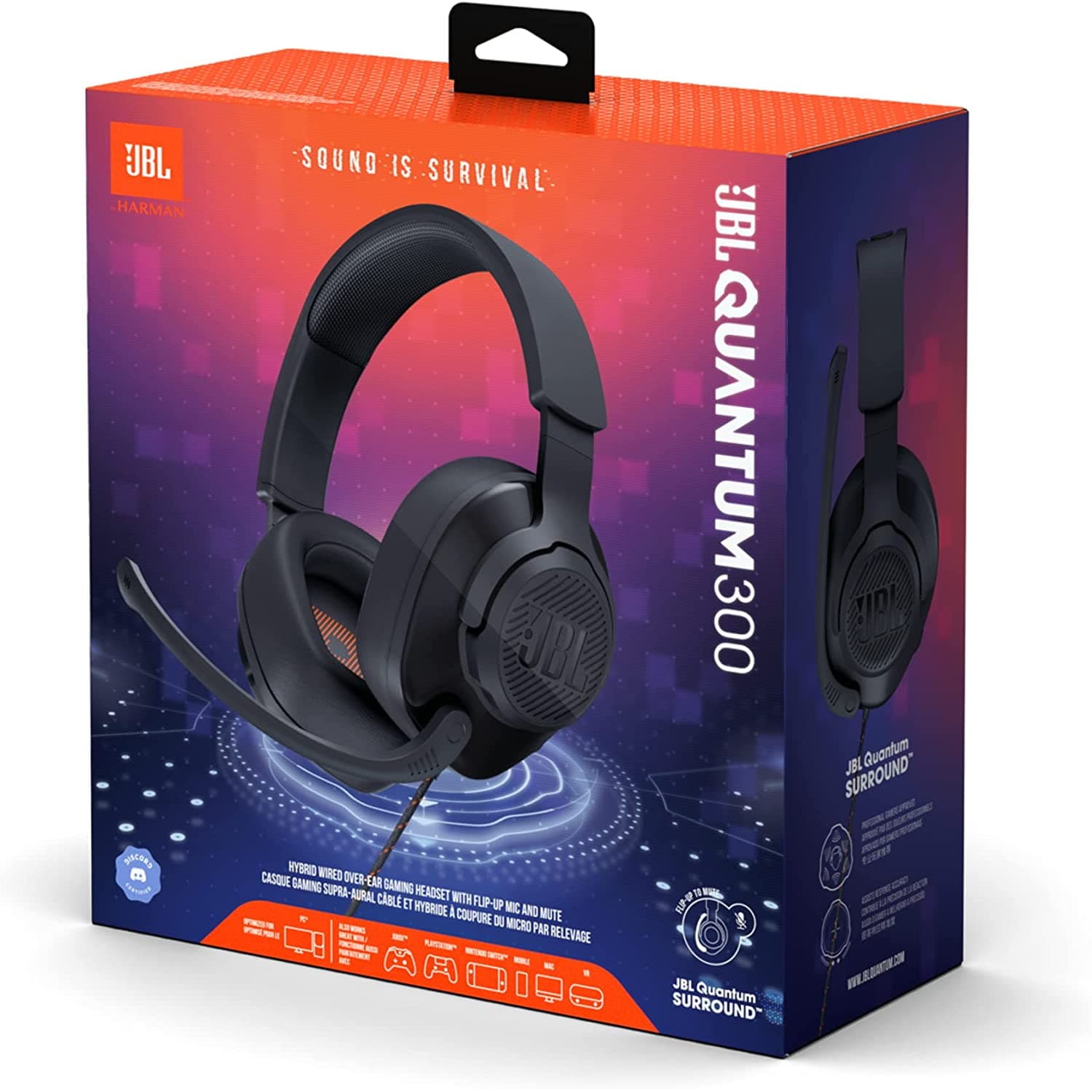 هدفون باسیم JBL Quantum 300 (اصلی)+گارانتی 18 ماهه✅ — تصویر ۲