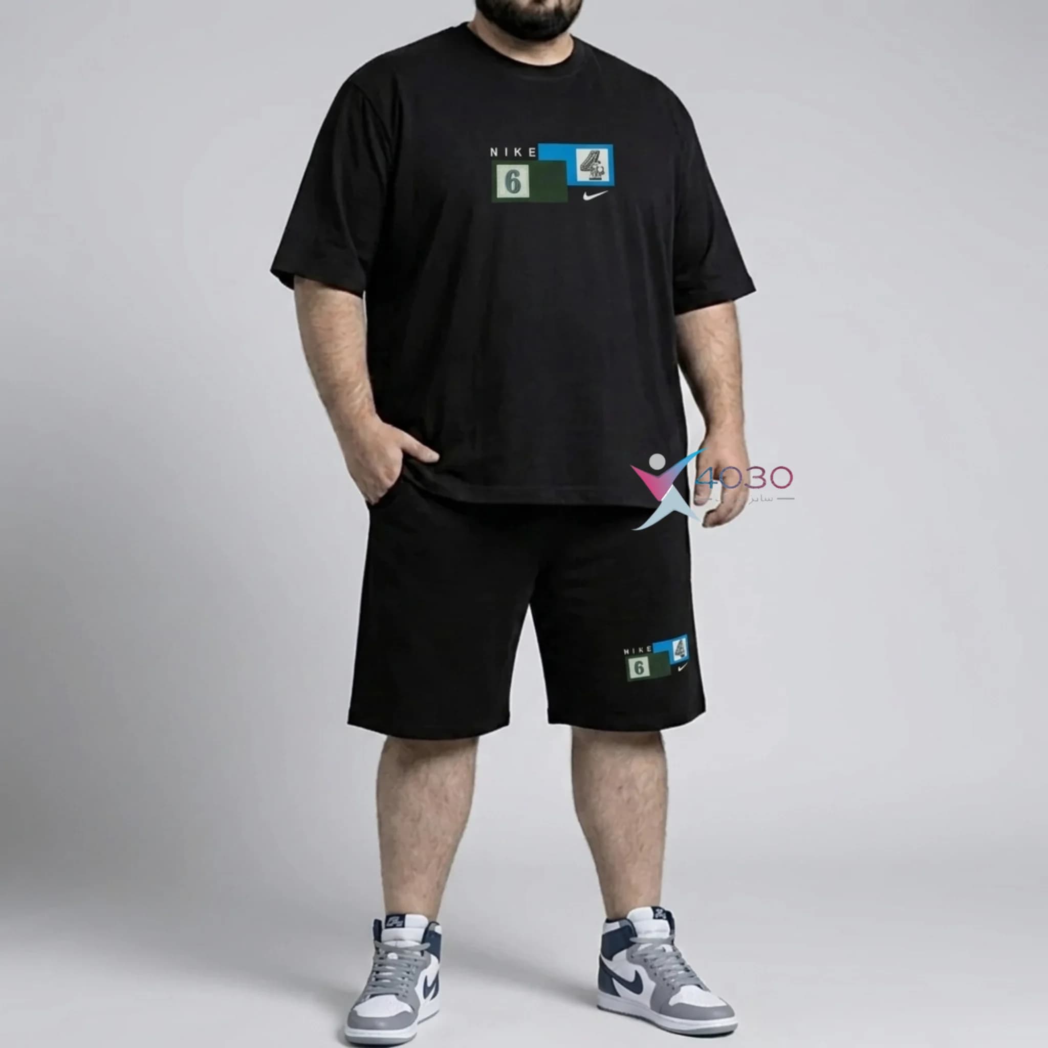 ست تیشرت و شلوارک NIKE سایز بزرگ مردانه ( 8330 )