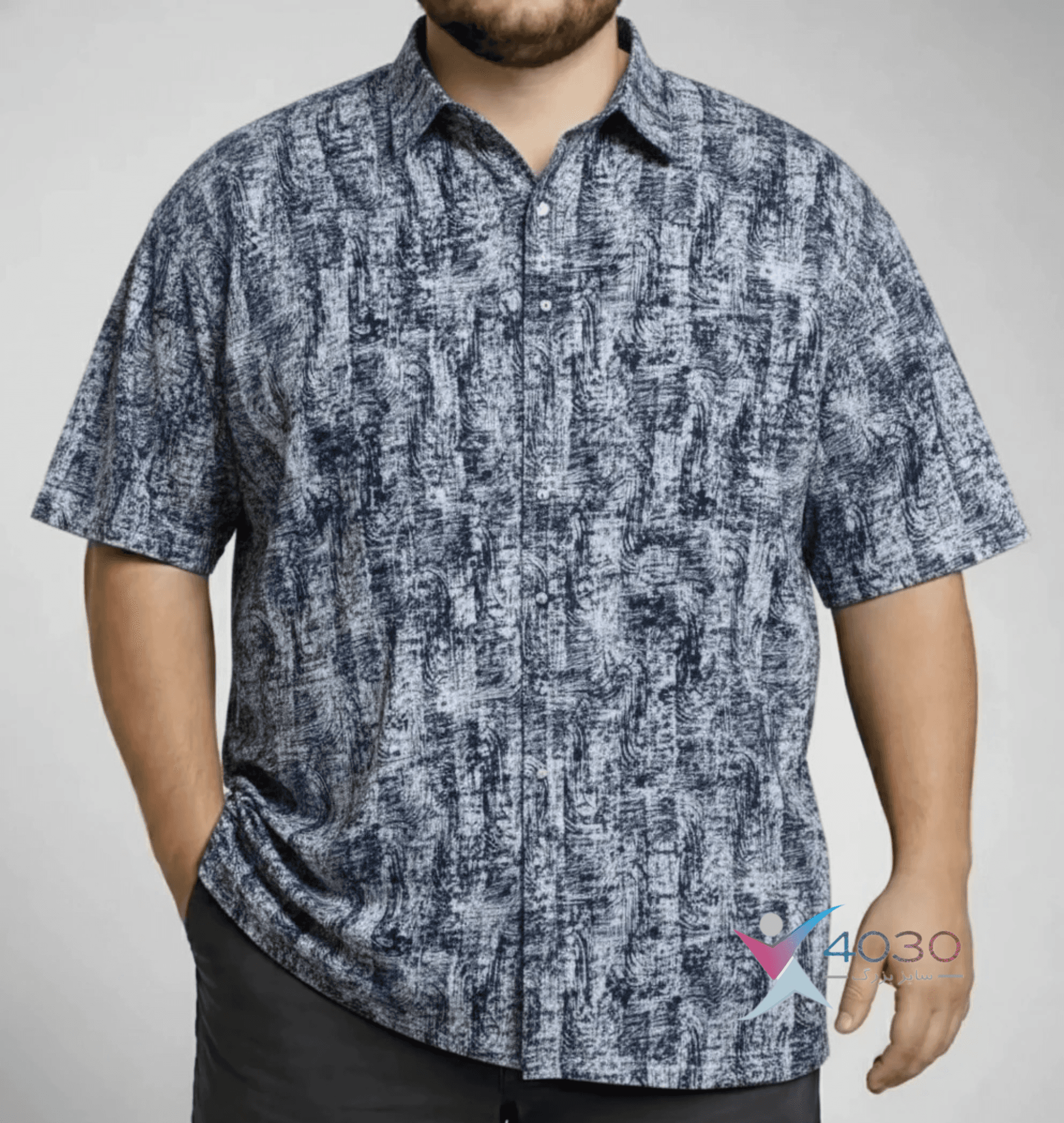 پیراهن آستین کوتاه PATTERNED سایز بزرگ مردانه ( 2766 )