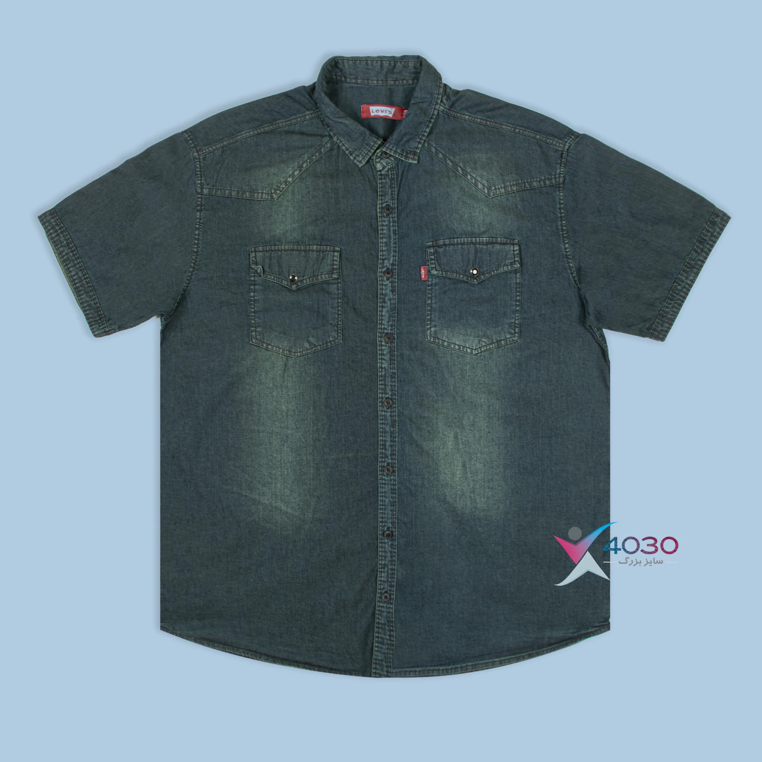 پیراهن جین آستین کوتاه سنگشور LEVIS سایز بزرگ مردانه ( 2799 ) — تصویر ۸