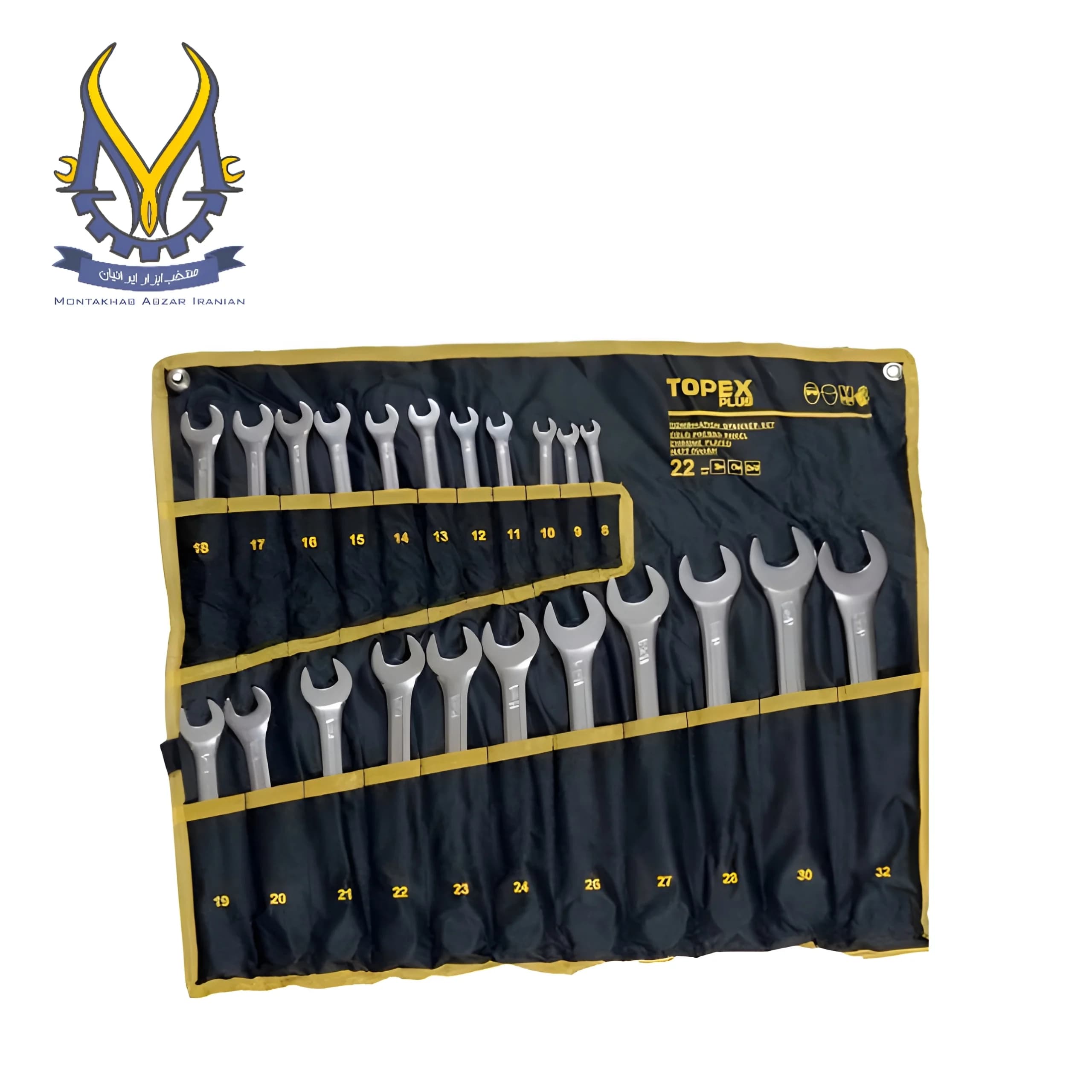 آچار یکسر تخت یکسر رینگی تاپکس 22 عددی کیفی8تا32