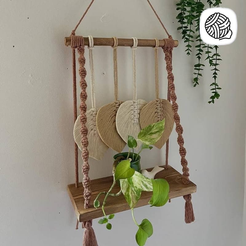 شلف مکرومه بافی مدل گلنواز (طول 35CM)