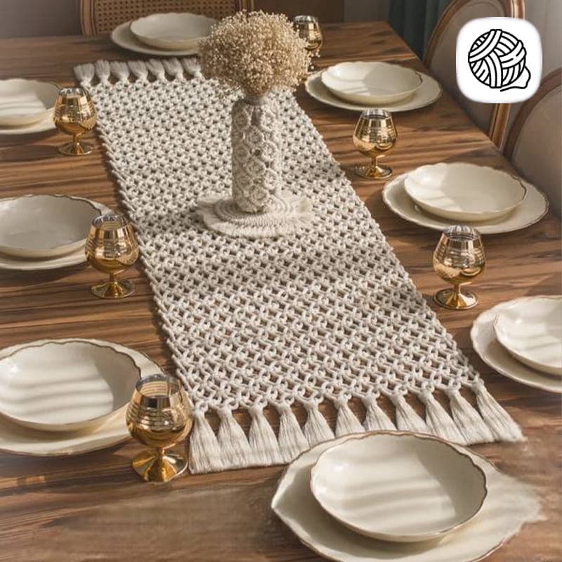 رانر مکرومه بافی مدل آتیس (طول 100CM)