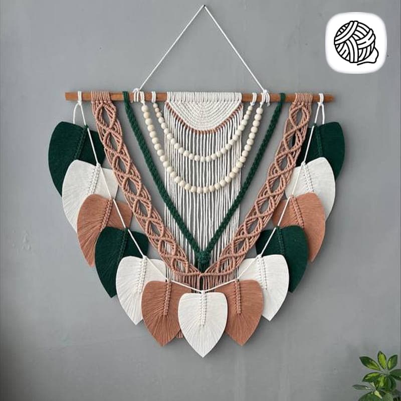 دیوار کوب مکرومه بافی مدل سَتوِش (طول 75CM)