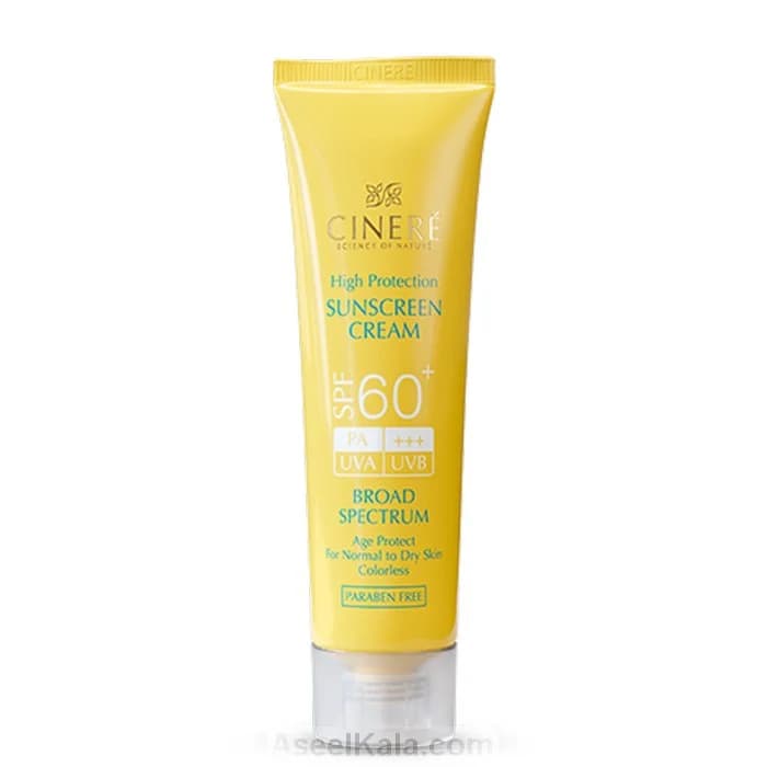 کرم ضد آفتاب سینره Cinere مدل SPF50 بدون رنگ 50 میل