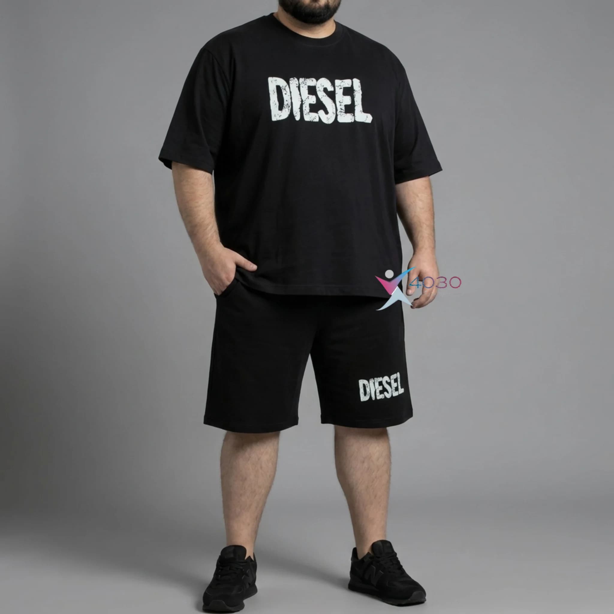 ست تیشرت و شلوارک DIESEL سایز بزرگ مردانه ( 8315 )