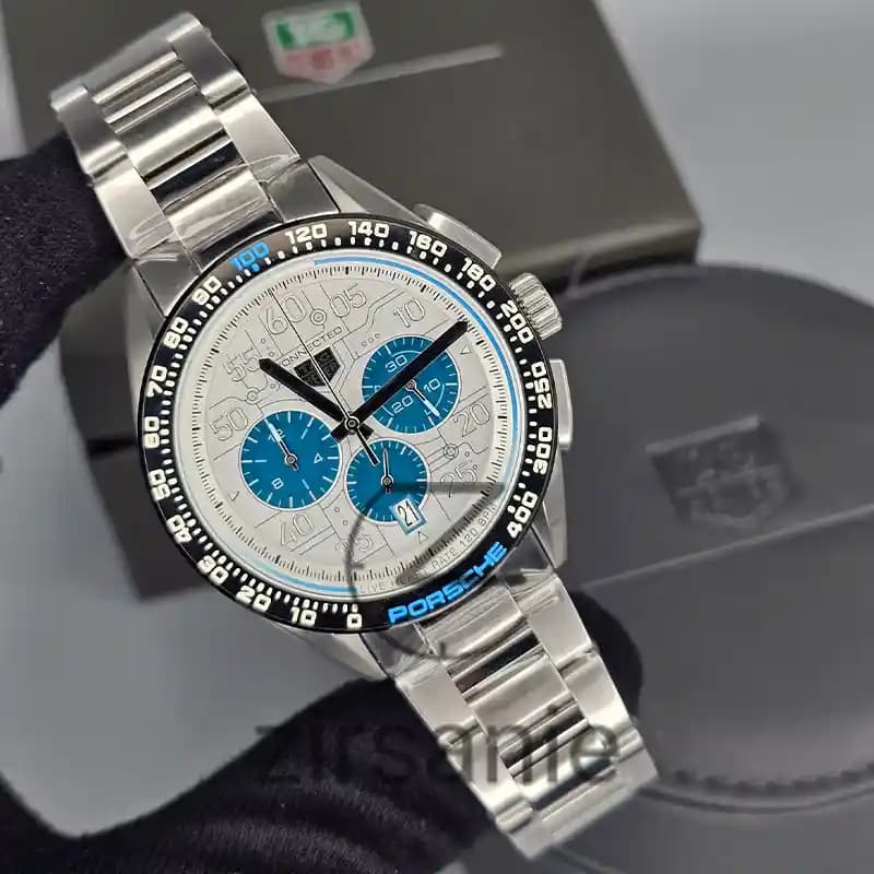 ساعت مچی مردانه تگ هویر پورشه new سیلور آبی Tag Heuer Porsche new Silver Blue — تصویر ۴