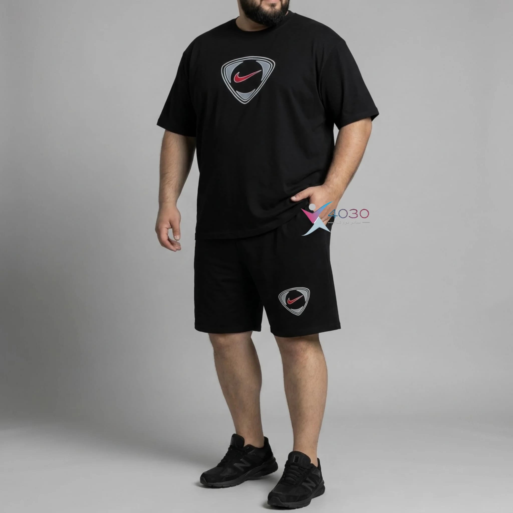 ست تیشرت و شلوارک NIKE سایز بزرگ مردانه ( 8309 )