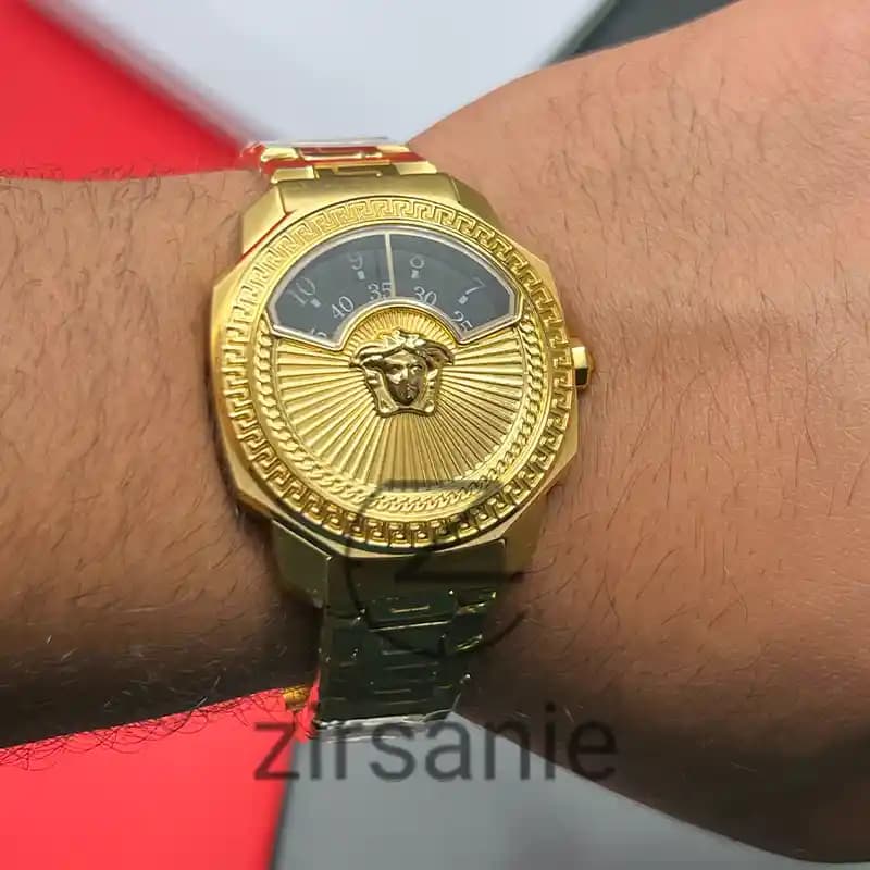 ساعت مچی ورساچه کنتوری طلایی صفحه مشکی (تک و ست) Versace Meter Gold Black Screen — تصویر ۷