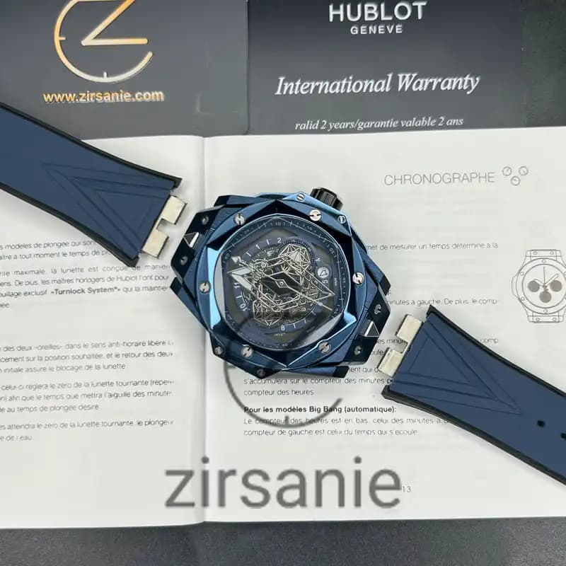ساعت مچی مردانه هابلوت کهکشانی تمام آبی Hublot Big Bang SANG BLEU II Full Blue — تصویر ۸