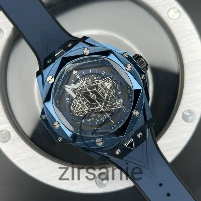 ساعت مچی مردانه هابلوت کهکشانی تمام آبی Hublot Big Bang SANG BLEU II Full Blue — تصویر ۳