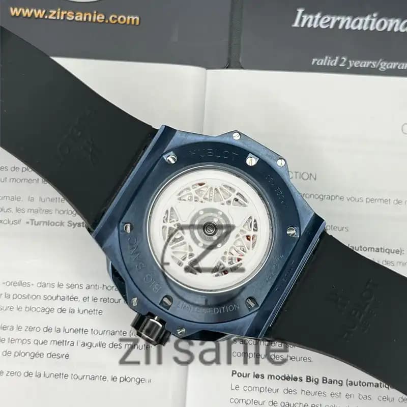 ساعت مچی مردانه هابلوت کهکشانی تمام آبی Hublot Big Bang SANG BLEU II Full Blue — تصویر ۵