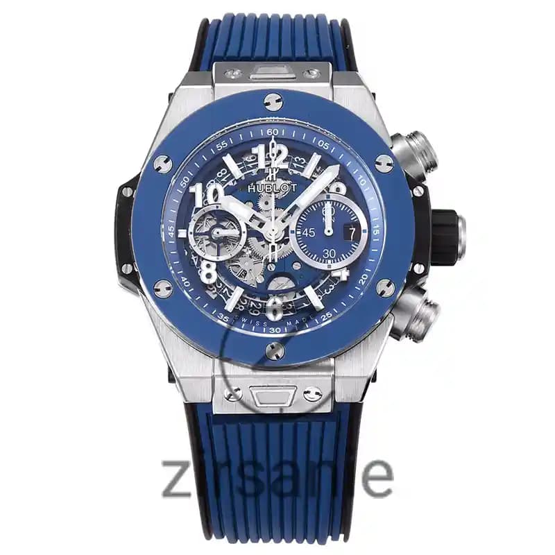 ساعت مچی مردانه هابلوت بیگ بنگ سیلور آبی Hublot BigBang Silver Blue
