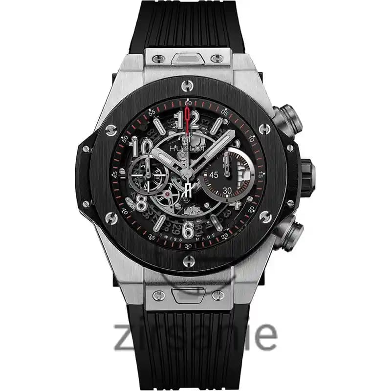 ساعت مچی مردانه هابلوت بیگ بنگ سیلور صفحه مشکی Hublot BigBang Silver Black
