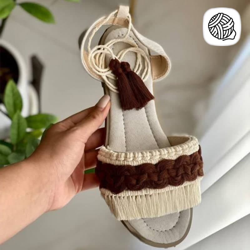 صندل مکرومه بافی زنانه مدل ژاله