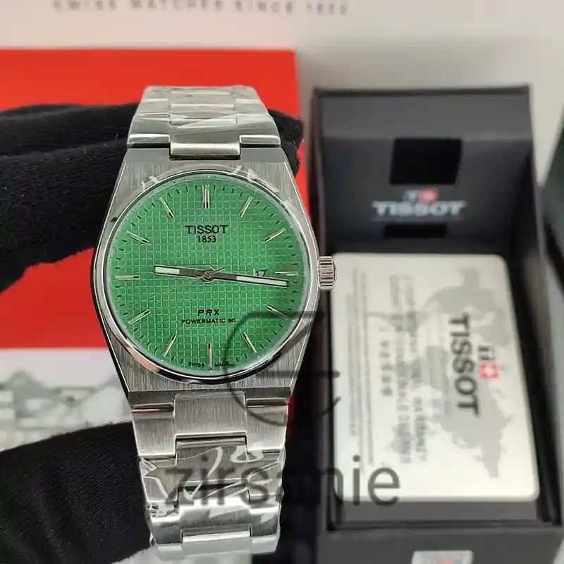 ساعت مچی مردانه تیسوت PRX سیلور صفحه سبز Tissot PRX Silver Green Screen — تصویر ۲