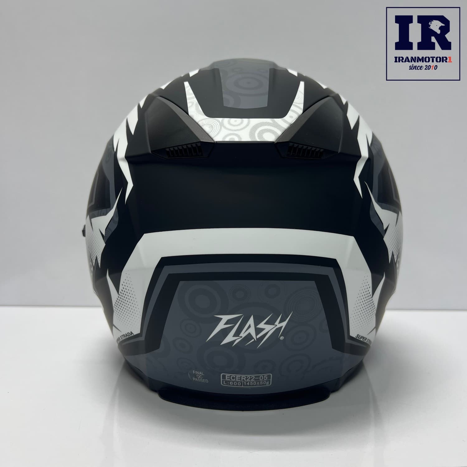 کلاه کاسکت بدون فک فلش Flash مشکی طوسی کد 868 — تصویر ۳