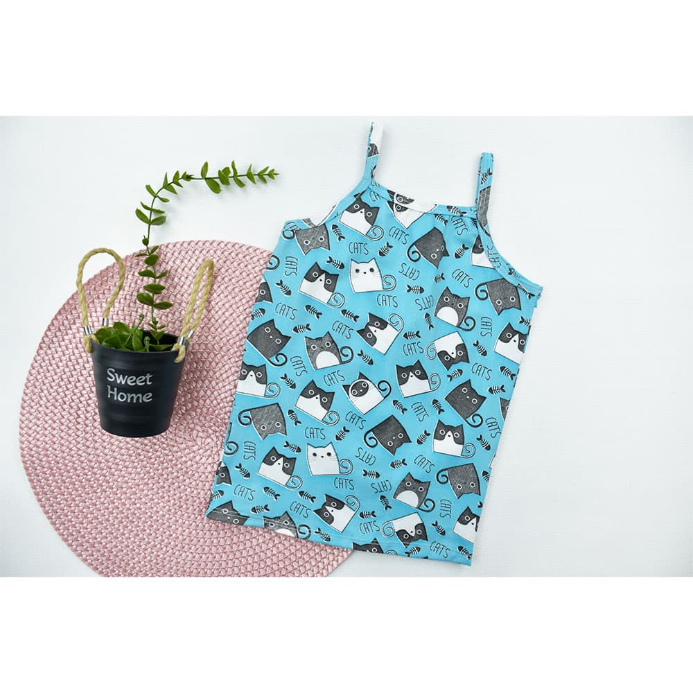 تاپ بندی دخترانه طرح گربه کد 3272 — تصویر ۵