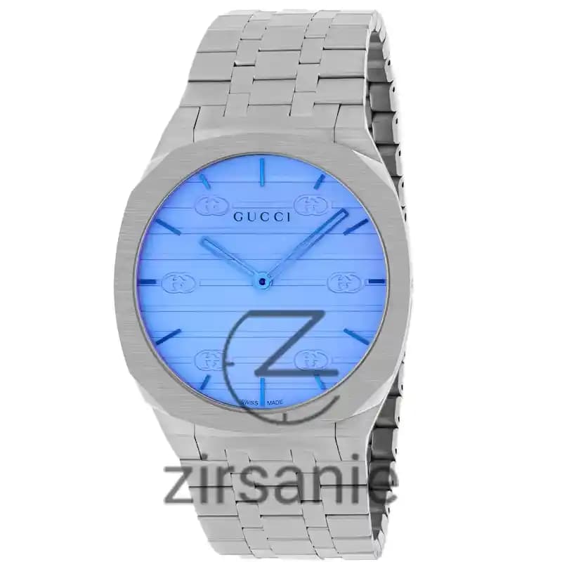 ساعت مچی زنانه و مردانه گوچی سیلور صفحه آبی Gucci Silver Blue Screen