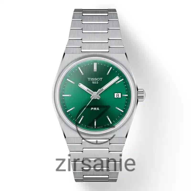 ساعت مچی مردانه تیسوت پی ار ایکس سیلور صفحه سبز Tissot Prx Silver Green Screen