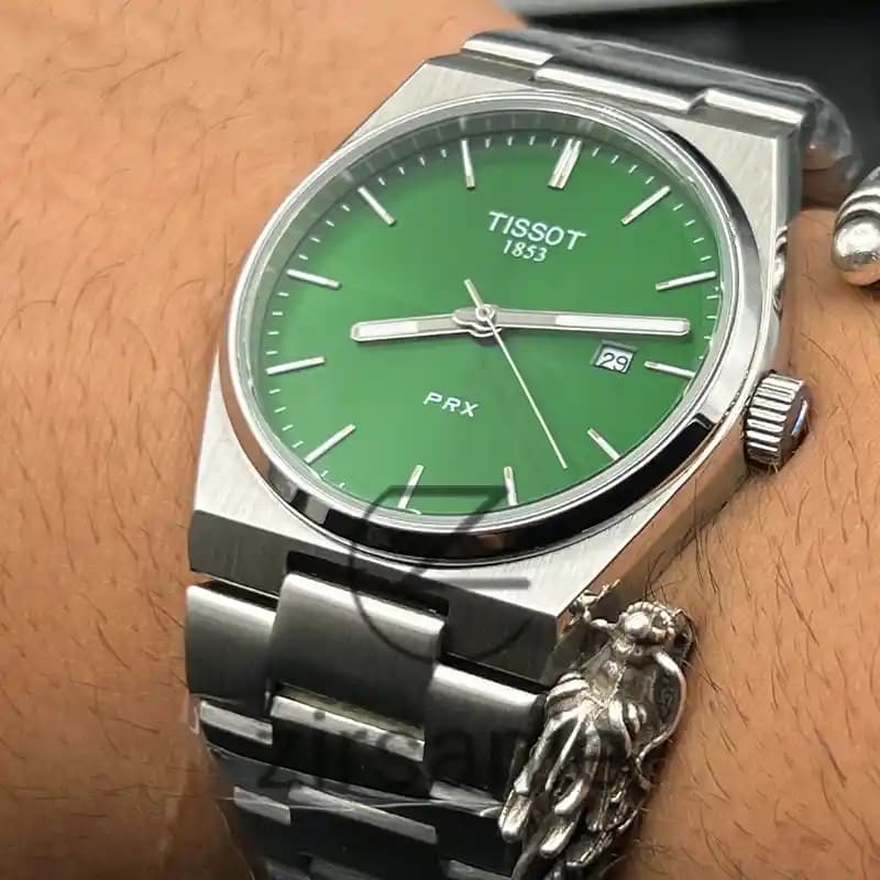 ساعت مچی مردانه تیسوت پی ار ایکس سیلور صفحه سبز Tissot Prx Silver Green Screen — تصویر ۸