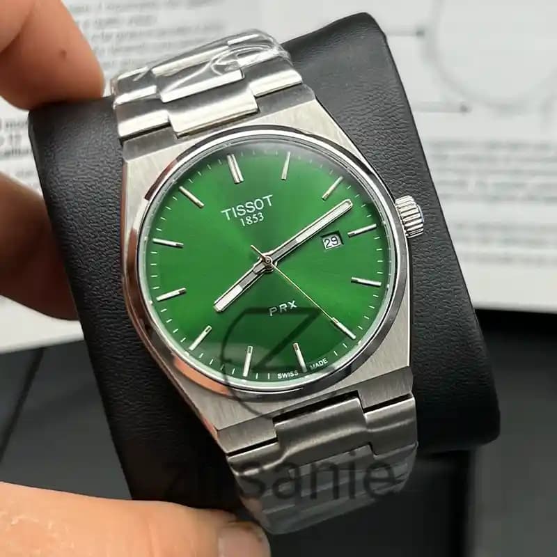 ساعت مچی مردانه تیسوت پی ار ایکس سیلور صفحه سبز Tissot Prx Silver Green Screen — تصویر ۴