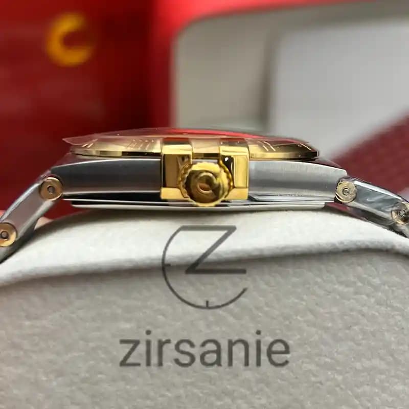 ساعت مچی مردانه امگا کانسلیشن دو رنگ سیلور طلایی صفحه سفید Omega Consilation Silver Gold White Screen — تصویر ۶
