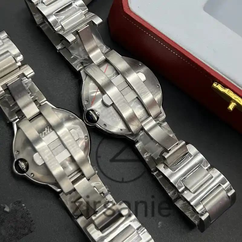 ساعت مچی کارتیر بالن بلو اتومات سیلور صفحه سفید (ست) Cartier Ballon Bleu Automat Silver White Screen — تصویر ۴