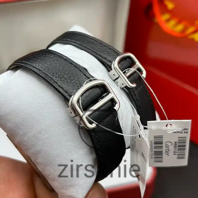 ساعت مچی کارتیر تانک سیلور صفحه سفید بند چرم (ست) Cartier Tank Silver White screen Leather Strap — تصویر ۵