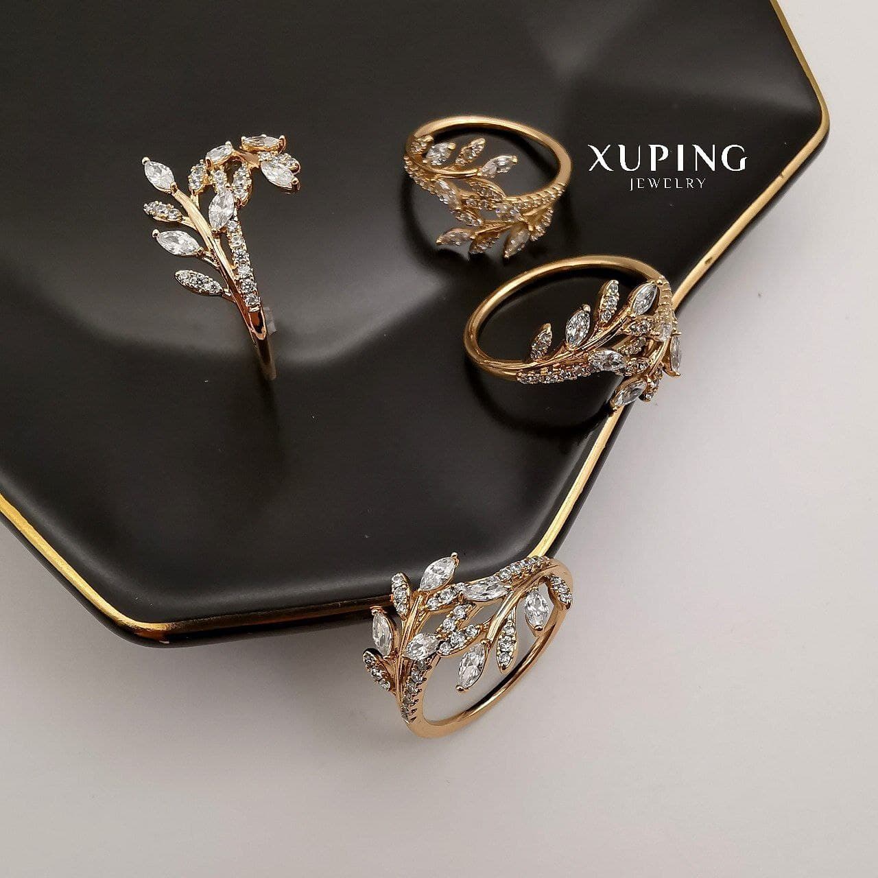 انگشتر زنانه ژوپینگ مدل برگ کد B1030