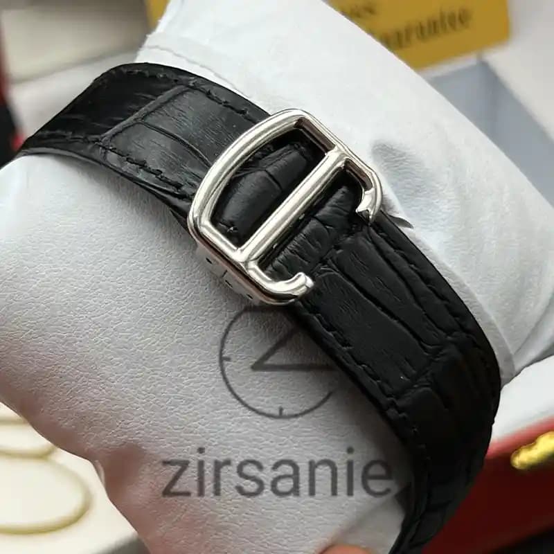 ساعت مچی مردانه کارتیر روندسولو اتومات سیلور بند چرم Cartier Rond Solo Automat Silver leather strap — تصویر ۵
