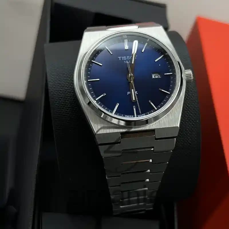 ساعت مچی مردانه تیسوت پی ار ایکس اتوماتیک سیلور صفحه آبی Tissot Prx Automatic Silver Blue Screen — تصویر ۳
