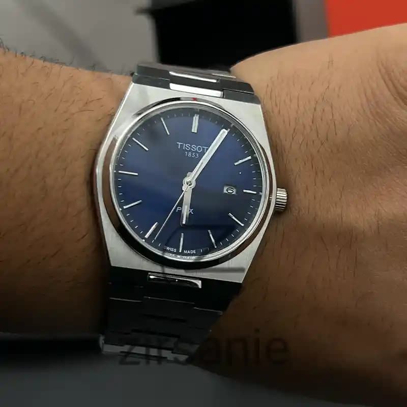 ساعت مچی مردانه تیسوت پی ار ایکس اتوماتیک سیلور صفحه آبی Tissot Prx Automatic Silver Blue Screen — تصویر ۸