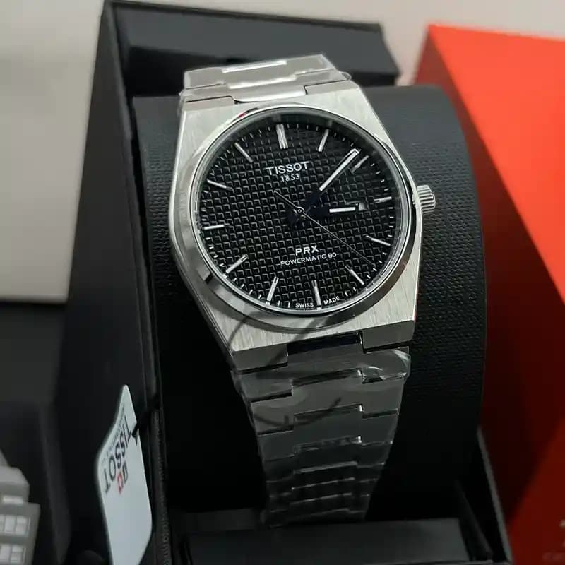 ساعت مچی مردانه تیسوت اتومات سیلور صفحه مشکی Tissot PRX Powermatic 80 Automat Silver Black — تصویر ۳