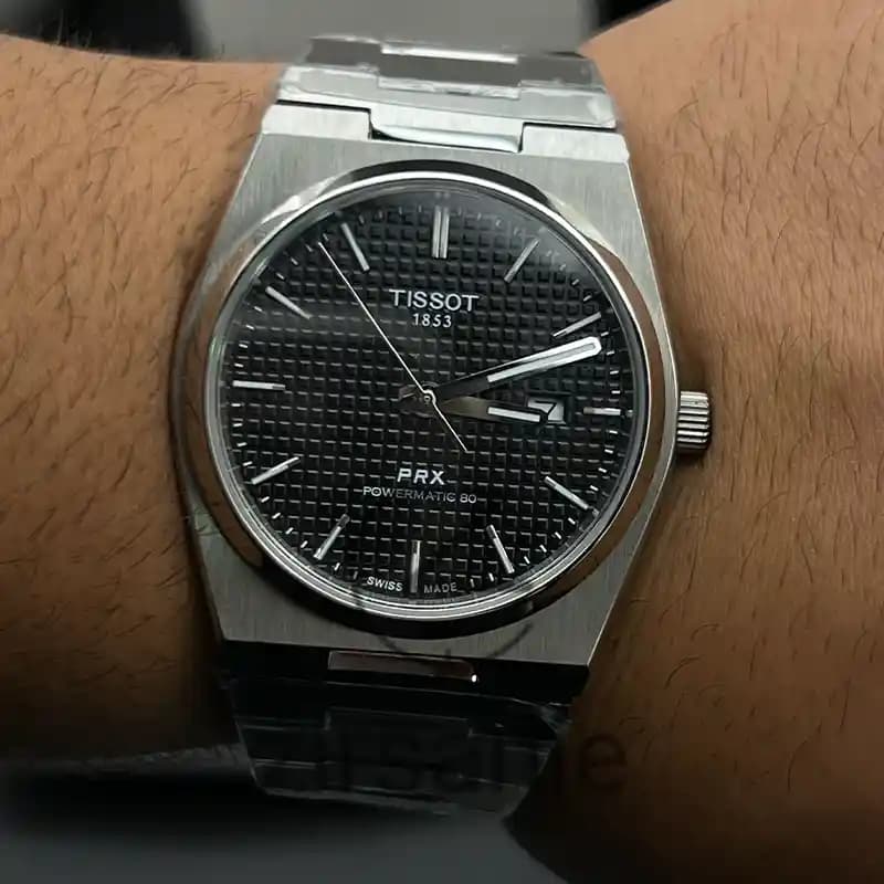 ساعت مچی مردانه تیسوت اتومات سیلور صفحه مشکی Tissot PRX Powermatic 80 Automat Silver Black — تصویر ۸