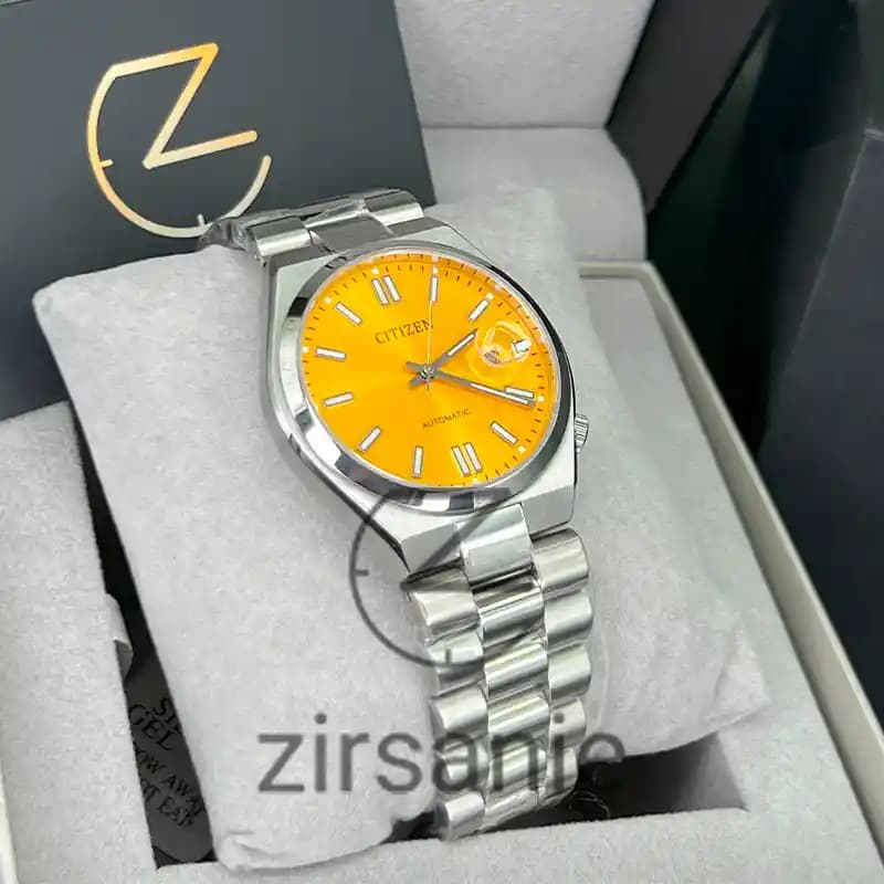 ساعت مچی مردانه سیتیزن سویوسا اتوماتیک سیلور صفحه زرد Citizen TSUYOSA Automatic Silver Yellow Screen — تصویر ۴
