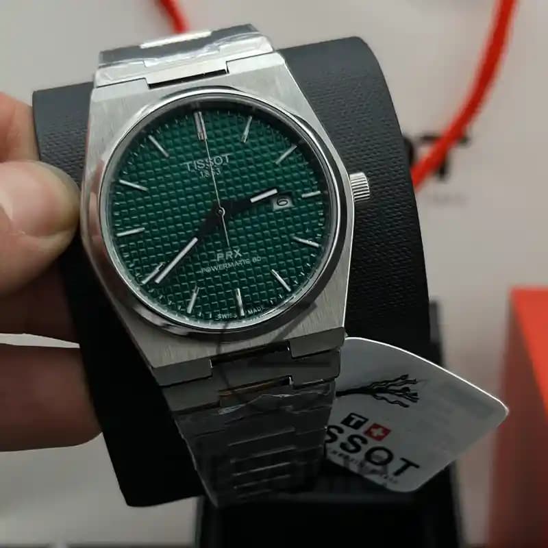 ساعت مچی مردانه تیسوت اتومات سیلور صفحه سبز Tissot PRX Powermatic 80 Automat Silver Green — تصویر ۵